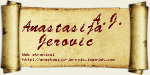 Anastasija Jerović vizit kartica